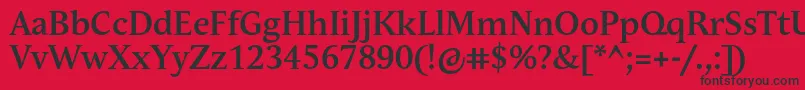 フォントAndulkaBookProBold – 赤い背景に黒い文字