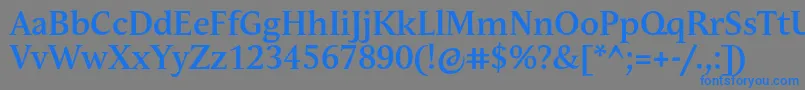 フォントAndulkaBookProBold – 灰色の背景に青い文字