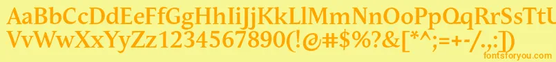 AndulkaBookProBold Font – Orange Fonts on Yellow Background