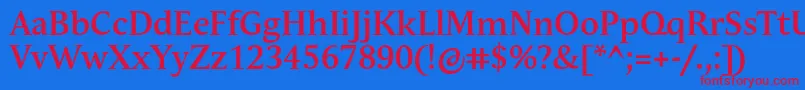 AndulkaBookProBold Font – Red Fonts on Blue Background