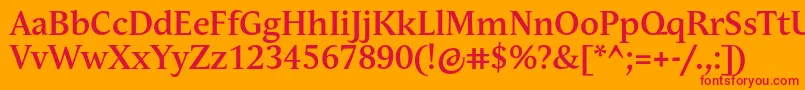 AndulkaBookProBold Font – Red Fonts on Orange Background