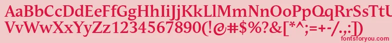 AndulkaBookProBold Font – Red Fonts on Pink Background