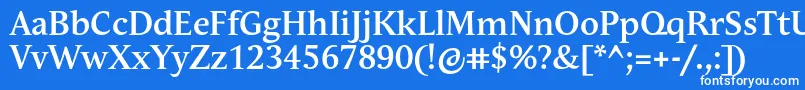 フォントAndulkaBookProBold – 青い背景に白い文字