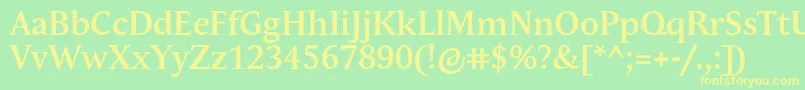 AndulkaBookProBold Font – Yellow Fonts on Green Background