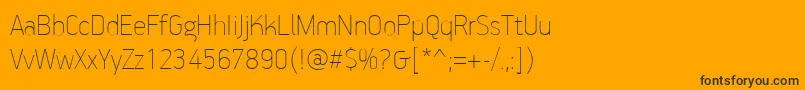 PfhandbookproExtrathin Font – Black Fonts on Orange Background