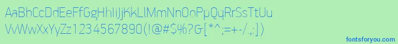PfhandbookproExtrathin Font – Blue Fonts on Green Background