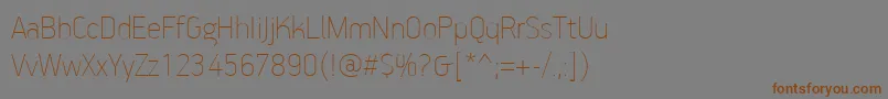 PfhandbookproExtrathin Font – Brown Fonts on Gray Background