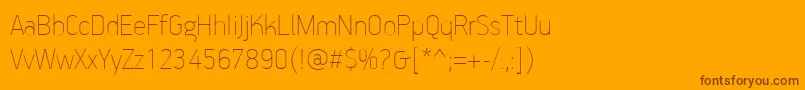 Шрифт PfhandbookproExtrathin – коричневые шрифты на оранжевом фоне