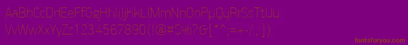 Fonte PfhandbookproExtrathin – fontes marrons em um fundo roxo