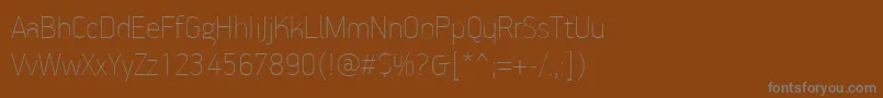 PfhandbookproExtrathin-Schriftart – Graue Schriften auf braunem Hintergrund