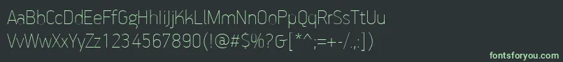 PfhandbookproExtrathin Font – Green Fonts on Black Background