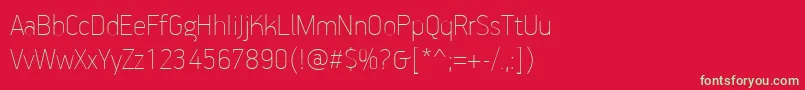 Шрифт PfhandbookproExtrathin – зелёные шрифты на красном фоне