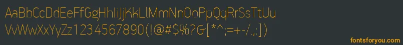 フォントPfhandbookproExtrathin – 黒い背景にオレンジの文字