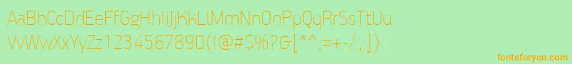 Шрифт PfhandbookproExtrathin – оранжевые шрифты на зелёном фоне