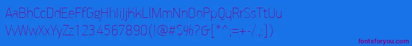 Шрифт PfhandbookproExtrathin – фиолетовые шрифты на синем фоне