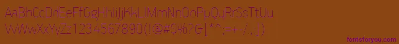 Шрифт PfhandbookproExtrathin – фиолетовые шрифты на коричневом фоне