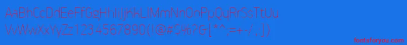 PfhandbookproExtrathin Font – Red Fonts on Blue Background