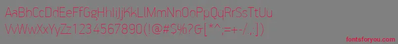 PfhandbookproExtrathin Font – Red Fonts on Gray Background