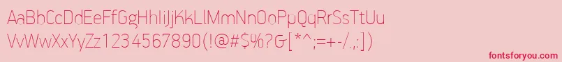 PfhandbookproExtrathin Font – Red Fonts on Pink Background