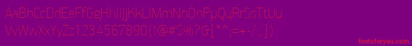 フォントPfhandbookproExtrathin – 紫の背景に赤い文字