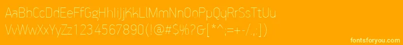 Шрифт PfhandbookproExtrathin – жёлтые шрифты на оранжевом фоне