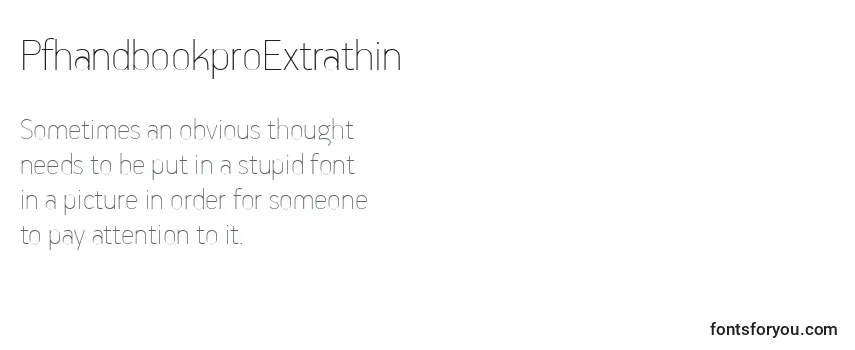 Обзор шрифта PfhandbookproExtrathin