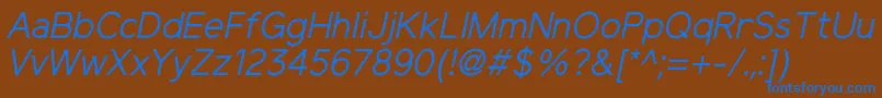 ElliotsansRegularitalic Font – Blue Fonts on Brown Background