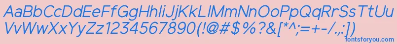 ElliotsansRegularitalic Font – Blue Fonts on Pink Background