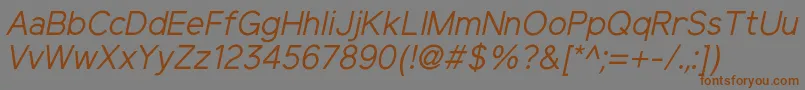 ElliotsansRegularitalic-fontti – ruskeat fontit harmaalla taustalla