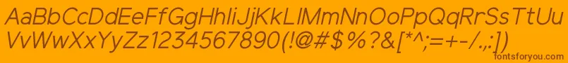 ElliotsansRegularitalic Font – Brown Fonts on Orange Background