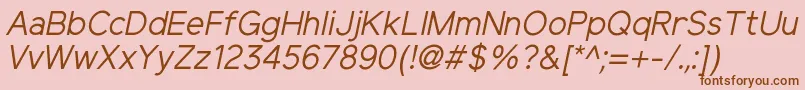 ElliotsansRegularitalic Font – Brown Fonts on Pink Background