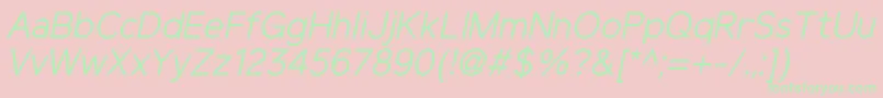 ElliotsansRegularitalic Font – Green Fonts on Pink Background