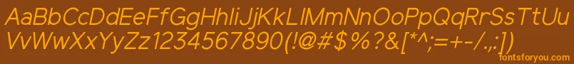 ElliotsansRegularitalic Font – Orange Fonts on Brown Background