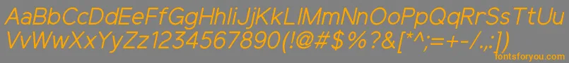 ElliotsansRegularitalic Font – Orange Fonts on Gray Background