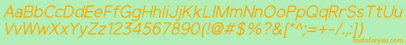 ElliotsansRegularitalic Font – Orange Fonts on Green Background