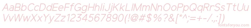 ElliotsansRegularitalic Font – Pink Fonts on White Background