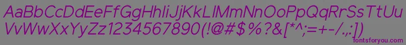 ElliotsansRegularitalic Font – Purple Fonts on Gray Background