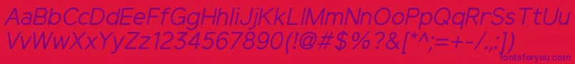 ElliotsansRegularitalic Font – Purple Fonts on Red Background