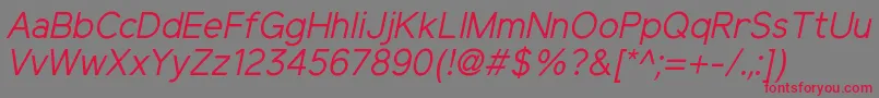 フォントElliotsansRegularitalic – 赤い文字の灰色の背景