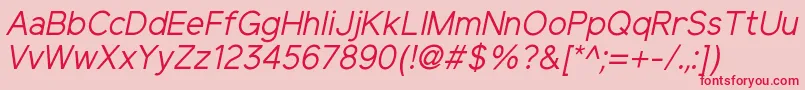 ElliotsansRegularitalic Font – Red Fonts on Pink Background