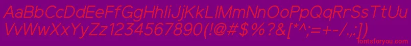 ElliotsansRegularitalic Font – Red Fonts on Purple Background