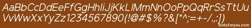 ElliotsansRegularitalic Font – White Fonts on Brown Background
