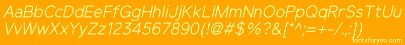 ElliotsansRegularitalic Font – Yellow Fonts on Orange Background