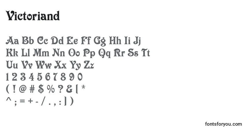 A fonte Victoriand – alfabeto, números, caracteres especiais