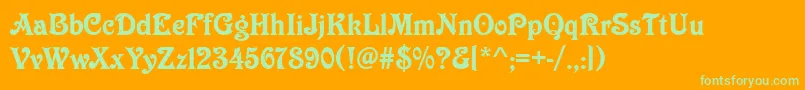 More about Victoriand Font Victoriand Font – Green Fonts on Orange Background