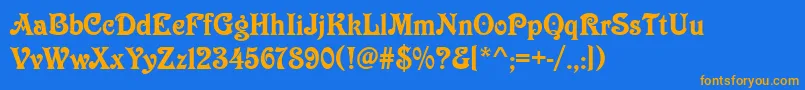 Victoriand Font – Orange Fonts on Blue Background