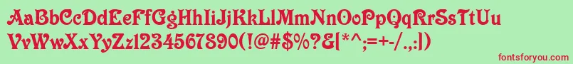 Victoriand Font – Red Fonts on Green Background