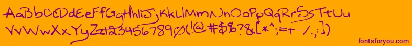 Nineteen Font – Purple Fonts on Orange Background