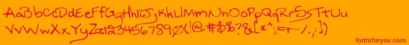 Nineteen Font – Red Fonts on Orange Background