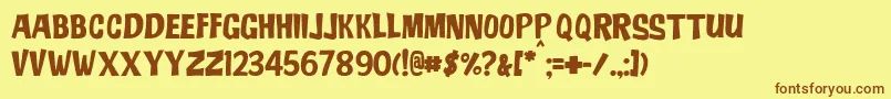 JmhAdo Font – Brown Fonts on Yellow Background